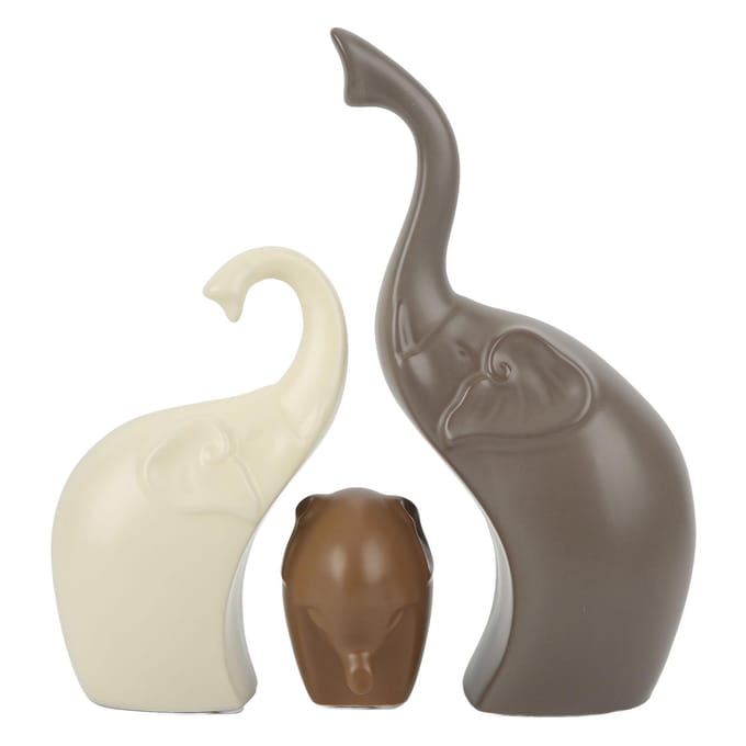 3 stuks Keramische Olifant Heldere Kleur Waterdicht Witte Keramiek Moderne Stijl Olifant Sculptuur voor white