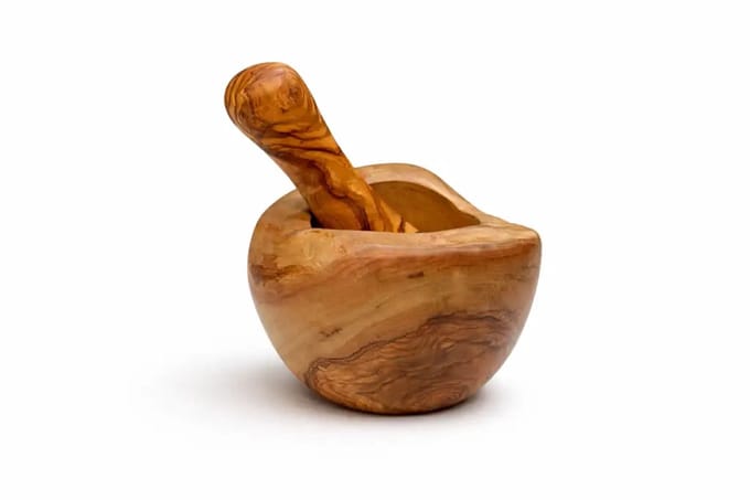 Vijzel met stamper, rustieke vorm - div. afmetingen - 10cm
