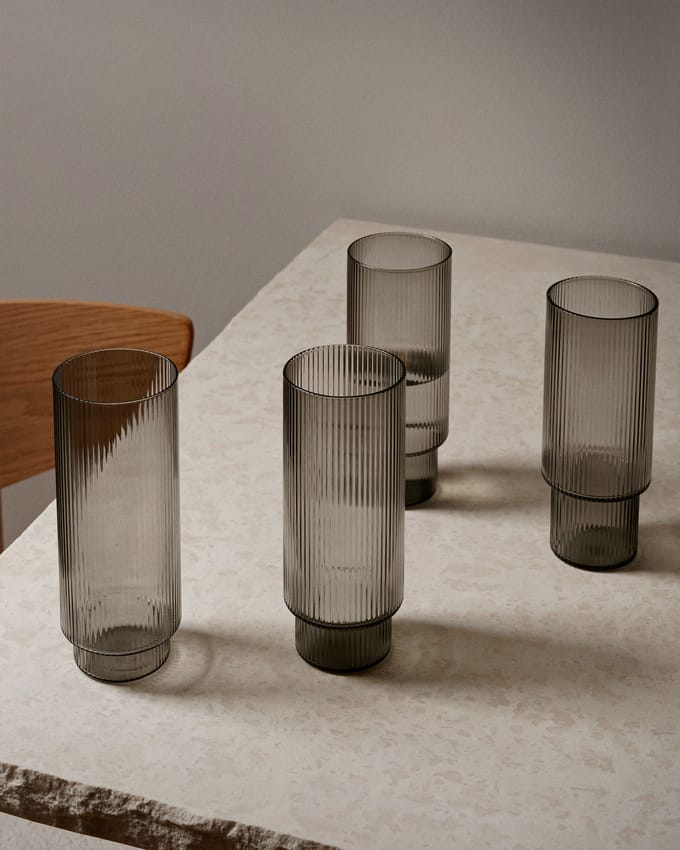 Ripple Long Drink Glasses - Set of 4