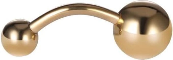 Fako Bijoux® - Navelpiercing - Titanium - Goudkleurig