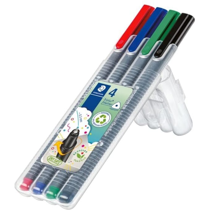 Fineliner Staedtler Triplus 334 assorti 0.3mm 4 stuks