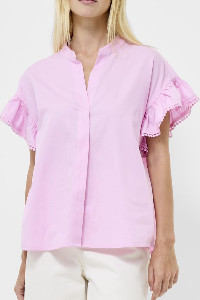 French Connection Sindey Cotton Half Placket Shi Violet Pink Taglia: M | Magliette intime Outlet | Donna | Rosa