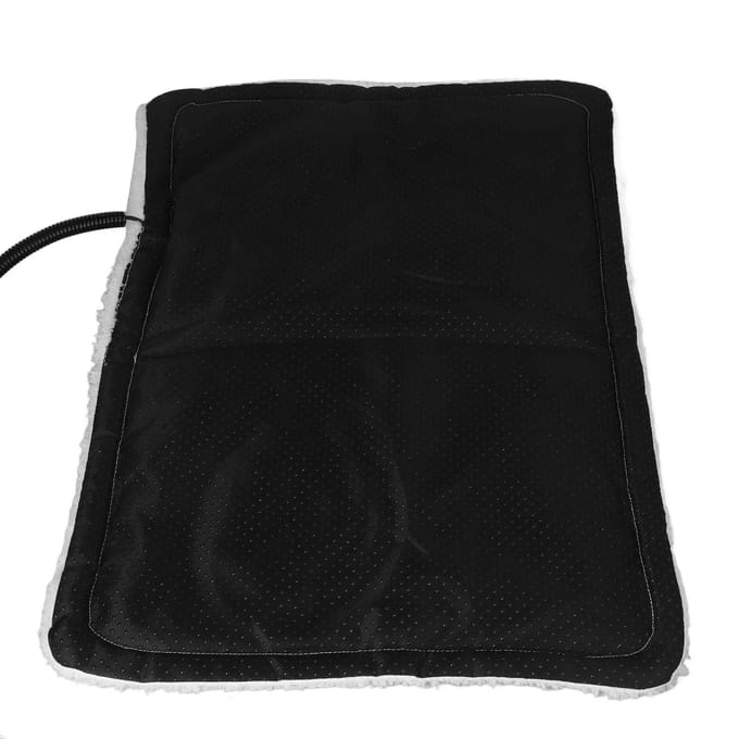 Lit Chauffant pour Animaux de Compagnie 10W 5V Interface USB Coussin Chauffant Électrique Résistant aux Morsures pour Chiens Chats 75x55x2cm black