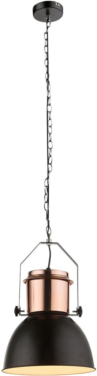 Globo - hanglamp - Kutum - koper zwart - metaal - Ø 27cm - E27 - 15282