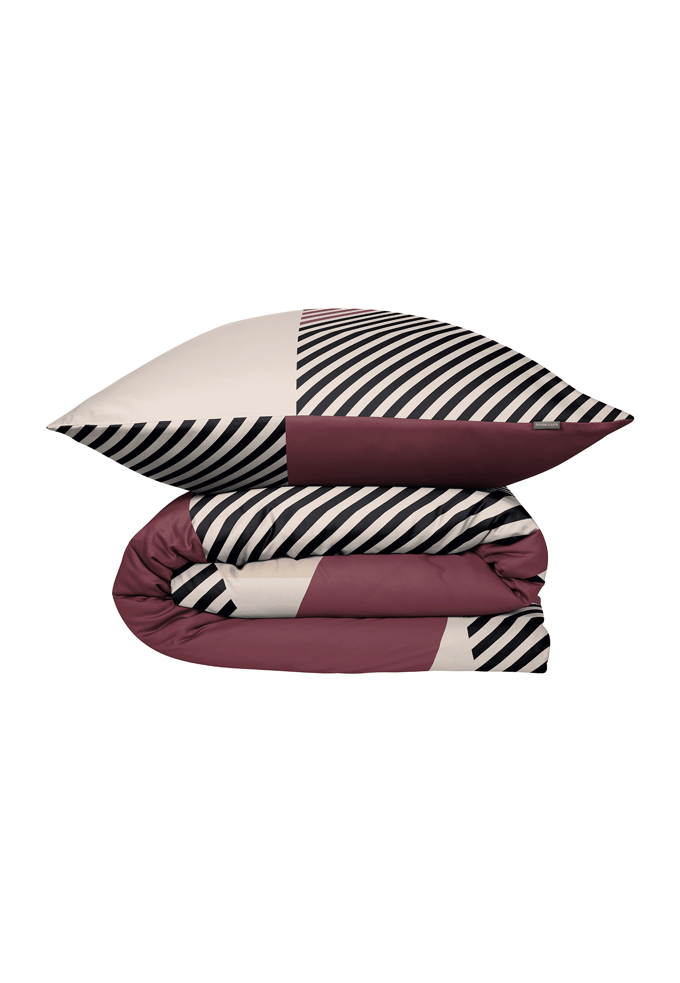 2-delig beddengoed Renforcé met bordeauxrood patroon - SCHIESSER Home 135*200