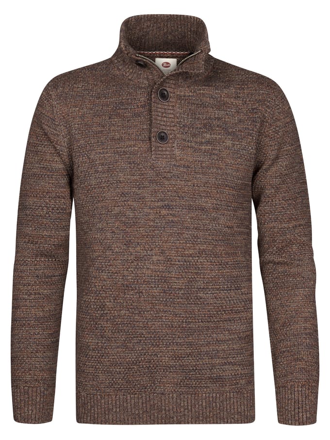Petrol Industries - Heren Gemêleerde sweater millfield - Bruin - Maat M
