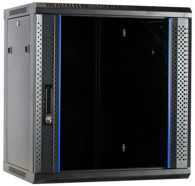 DSIT 12U wandkast met glazen deur 600x450x635mm (BxDxH) - serverbehuizing - serverrack - serverkast - 19 inch