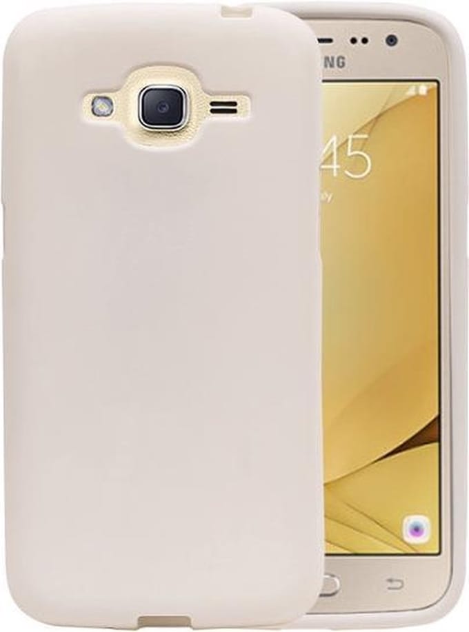 Wit Zand TPU back case cover hoesje voor Samsung Galaxy J2 2016