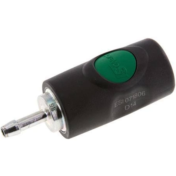 Composiet materiaal DN 7.4 Safety Luchtkoppeling Snelkoppeling met Drukknop 6 mm Slangpilaar