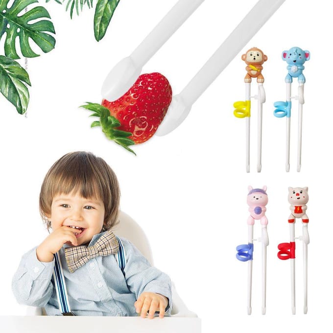 Baby Leren Training Eetstokjes Cartoon Dier Beginner Eetstokje Servies Kinderen Eten Training Helper