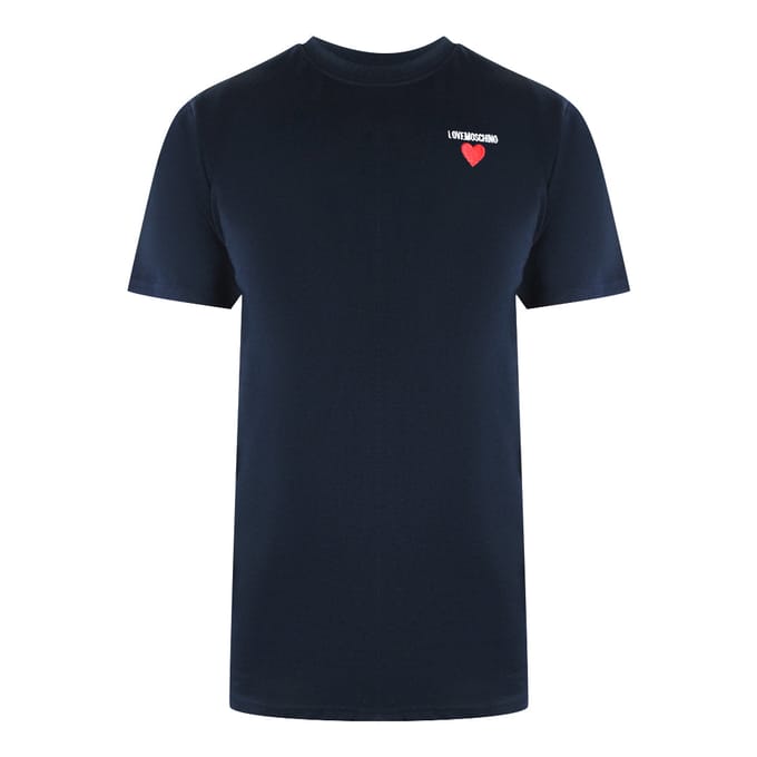 Love Moschino T-shirt Met Klein Hartlogo In Marineblauw