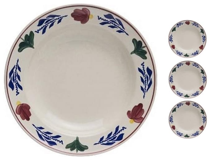 Boerenbont diep eetbord 23cm set van 4 stuks