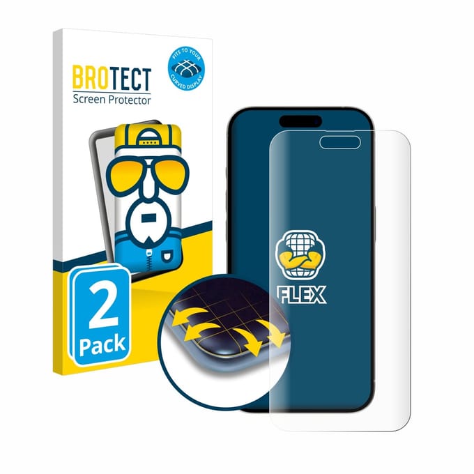 BROTECT - Screenprotector voor Apple iPhone 15 Pro Max - Folie Beschermfolie transparant volledig dekking - 2 Stuks