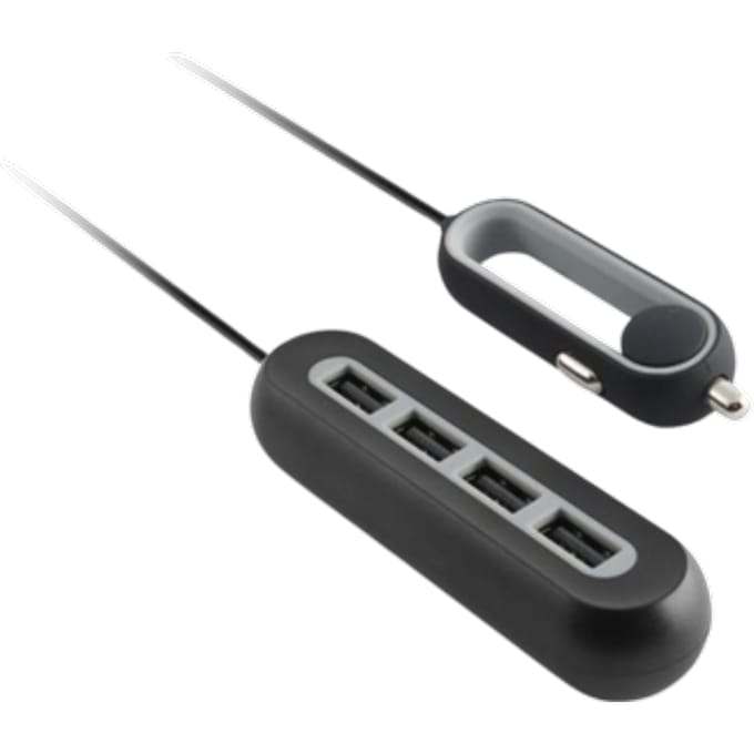 KSIX 4x USB A Zwarte Autolader - 1 5m