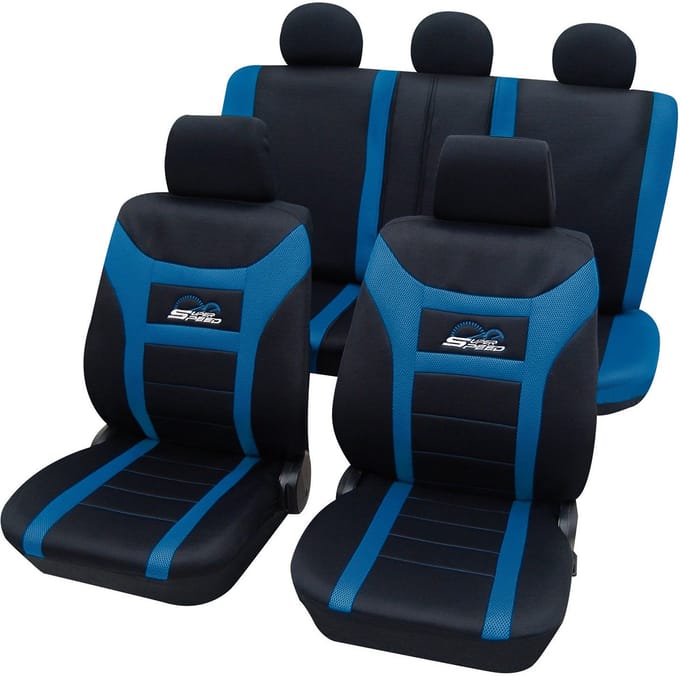 Autostoelhoezen - Super speed - Blauw