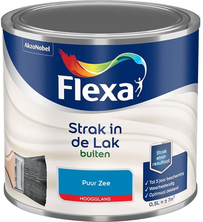 Flexa - Strak In De Lak Buitenlak Hoogglans - Puur Zee - Mengverf - 500 Ml