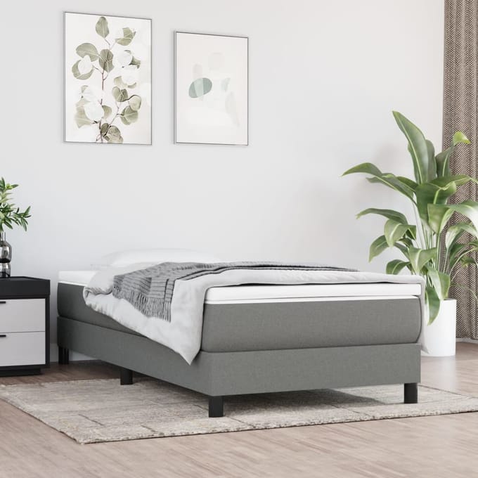 vidaXL - Boxspring - bed - 80x200 - cm - stof - donkergrijs
