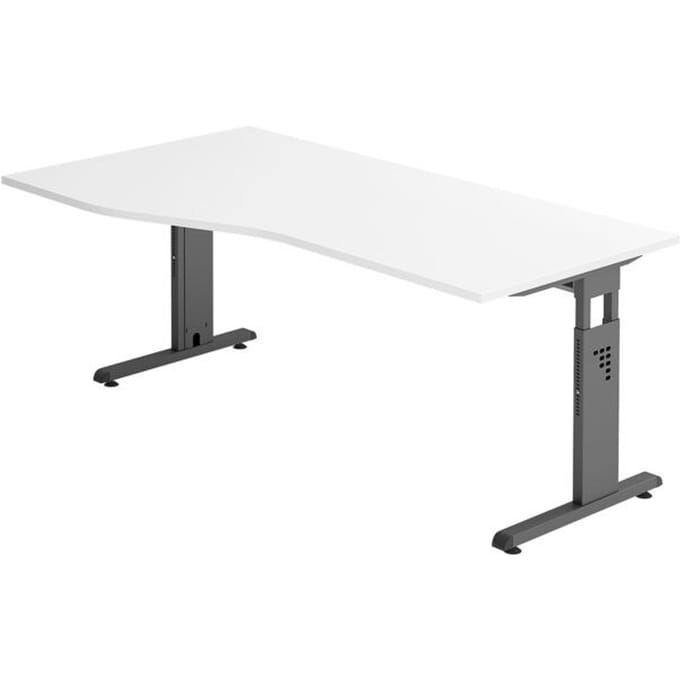 MEGA 18 G | Bureau - 180 x 100 Tafelhoogte I In hoogte verstelbaar Wit/Grafiet