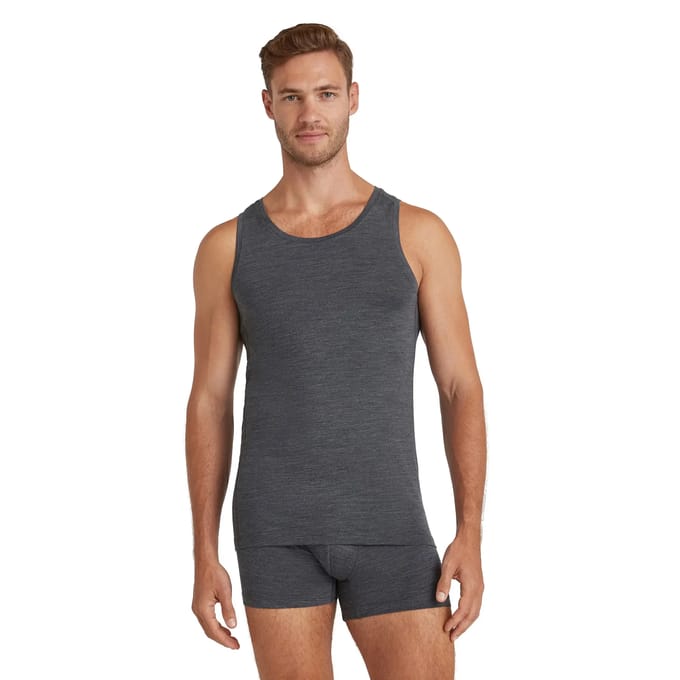 FALKE Daily ClimaWool Singlet sneldrogend wol lyocell top van onderlaag heren grijs - maat M