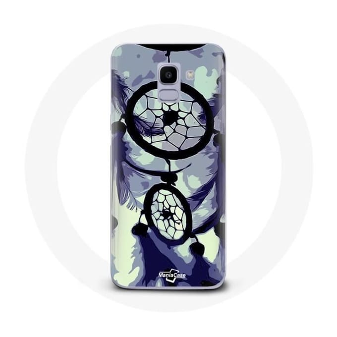 Coque pour Samsung Galaxy A8 2018 Attrape Rêve violet gris et Noir