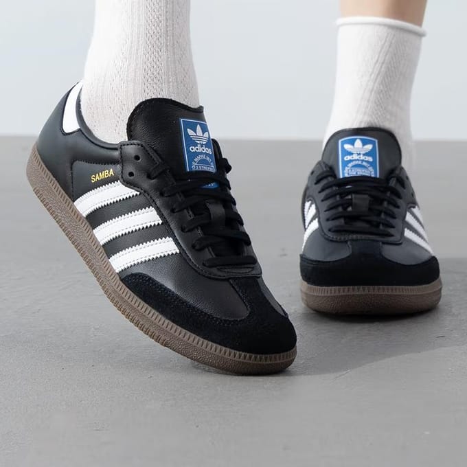 Adidas Samba Kindersneakers - Zwart - Maat 35.5 - Leer