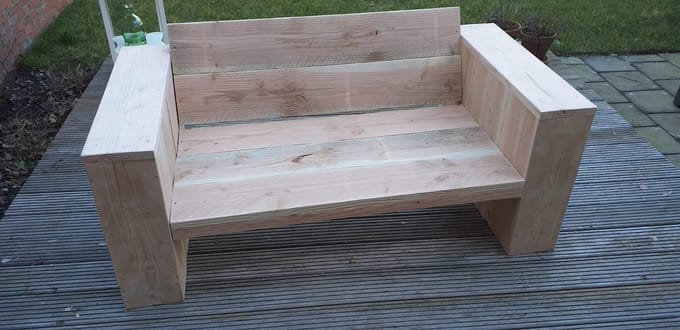 Loungebank "Garden" van Douglas hout 120cm 2 persoons