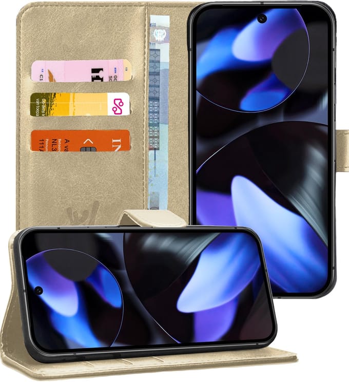 Hoesje geschikt voor Google Pixel 9a - Portemonnee Book Case Goud