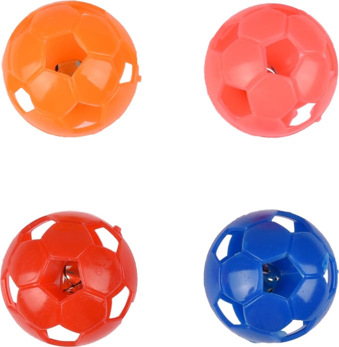 Flamingo Ebru - Speelgoed Katten - Ps Bal Ebru + Bel Multi 3,8cm - 4st - 128706 - 4st