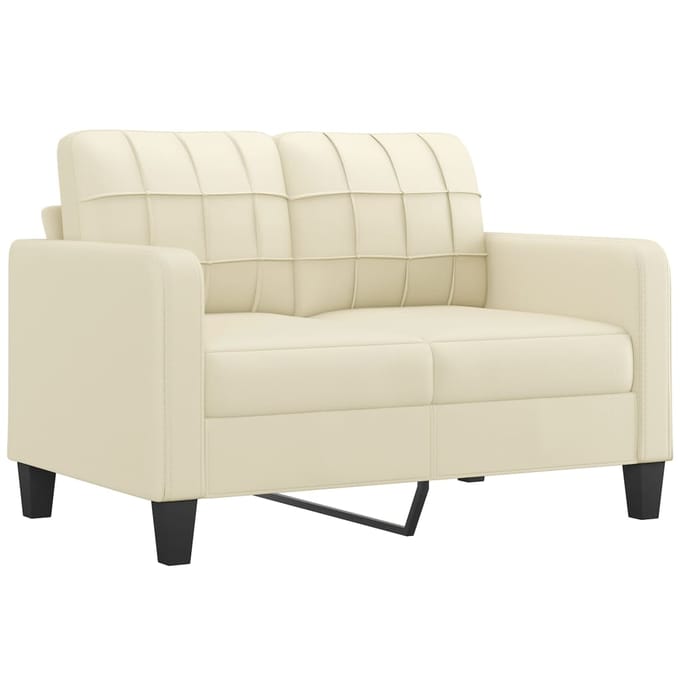 vidaXL - 2-delige - Loungeset - met - kussens - kunstleer - crème