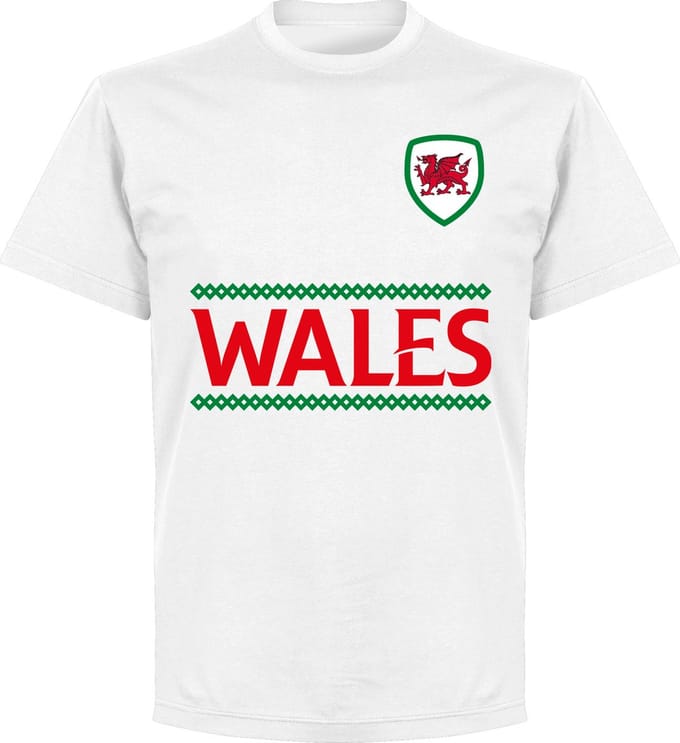 Wales Reliëf Team T-Shirt - Wit - S