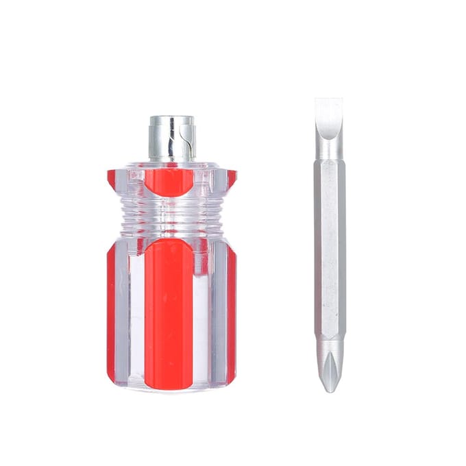 Mini tournevis manuel transparent à double usage Phillips et tournevis plats courts white
