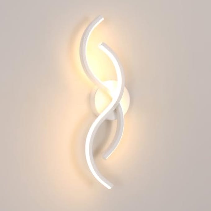 Moderne gebogen wandlamp voor binnen - LED, 15W, warm wit, creatief design