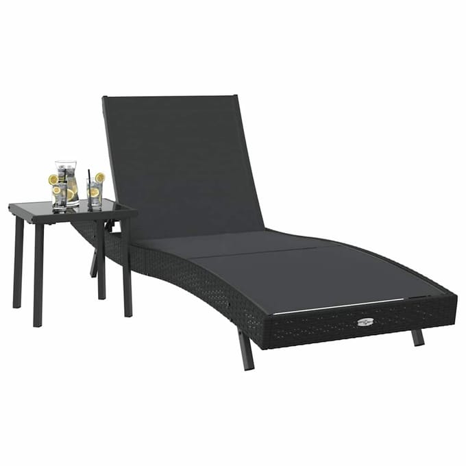 vidaXL - Ligstoel - 2 - st - poly - rattan - Zwart
