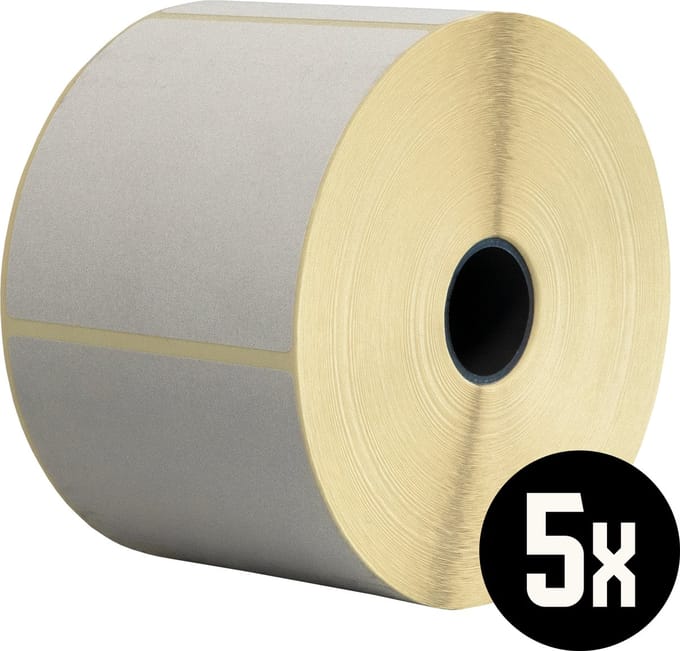 DULA Compatible Zebra Labels 76x76mm - 1000 etiketten per rol - kern 25mm - Wit - Permanent - 5 rol