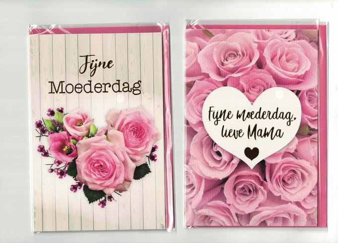 wenskaarten - set van 2 - moederdag - liefste moeder - mama - fijne moederdag