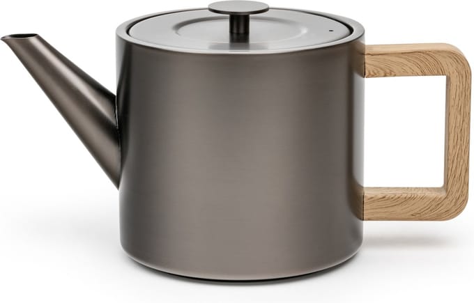 Bredemeijer - Theepot dubbelwandig Narvik - 1,1 liter - Metallic grijs - Met theezeef