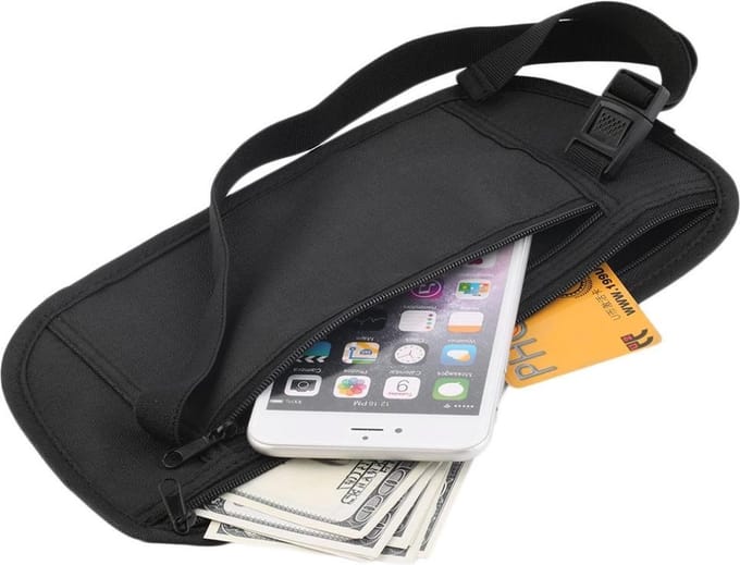 Moneybelt | heuptasje | handig op reis | unisex | zwart