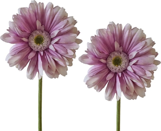 Viv! Home Luxuries Gerbera - 2 stuks - zijden bloem - paars