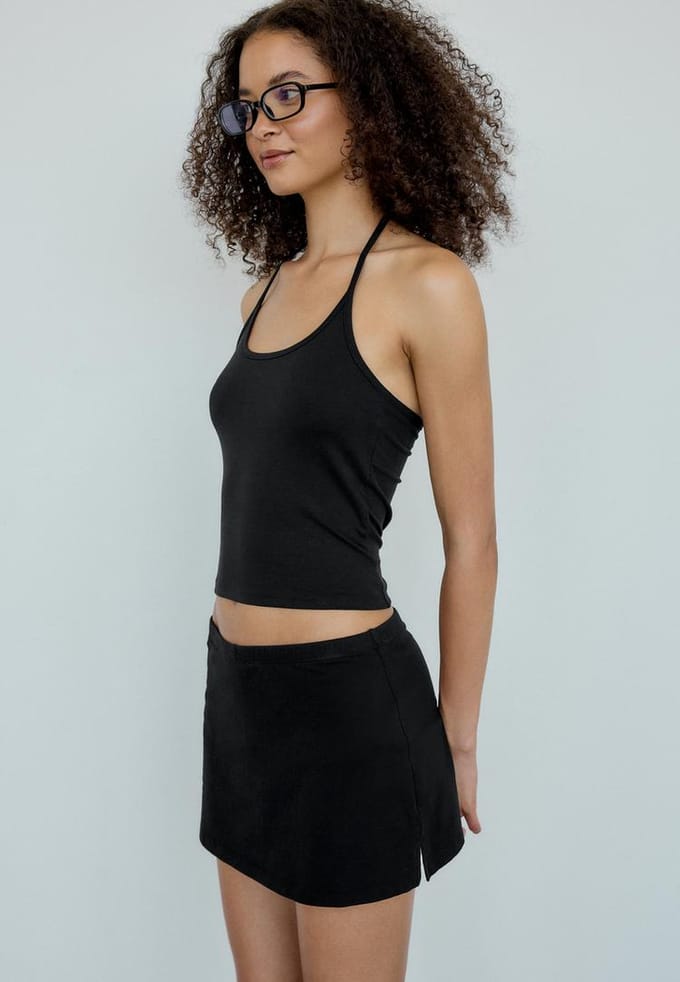 Stradivarius Basis broekrok van tricot  Zwart M
