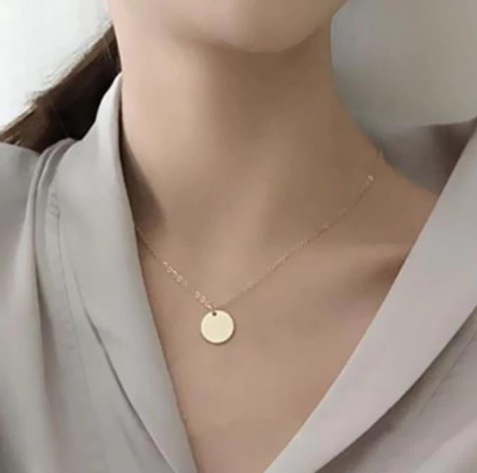 Hiden - Plat muntje - Sieraden - Ketting Dames - Mode - Goudkleurig Ketting