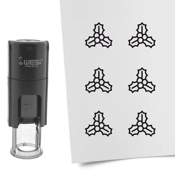 CombiCraft Stempel mistletoe 10mm rond zwarte inkt - per 1 stuk