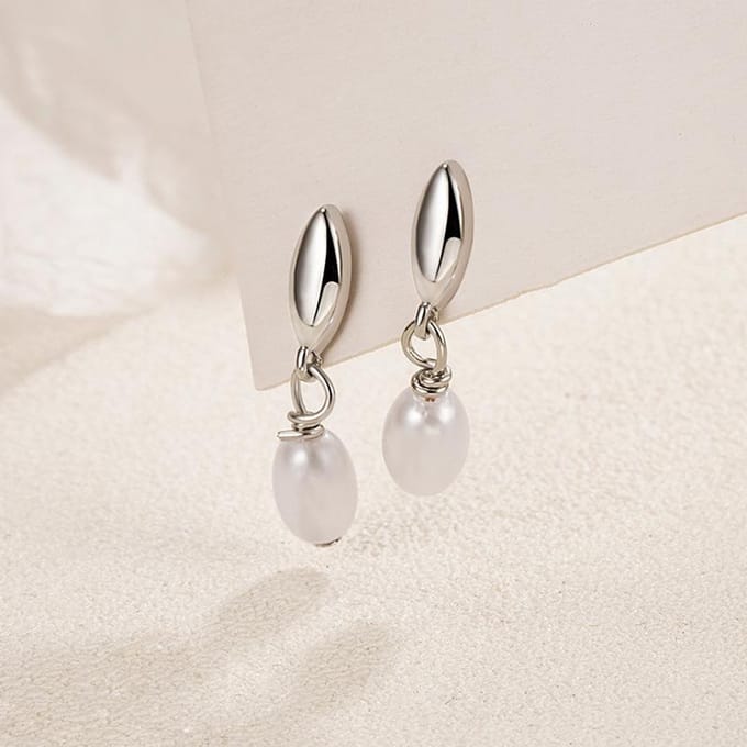 Boucles d'oreilles puces perles simulation goutte d'eau design de niche pour femmes boucles d'oreilles quotidiennes bijoux argenté