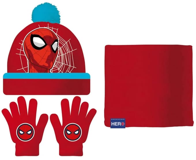 Muts, Handschoenen en Nekwarmer Spider-Man Great power Blauw Rood