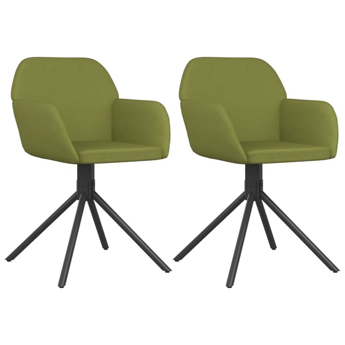 vidaXL - Eetkamerstoelen - draaibaar - 2 - st - fluweel - lichtgroen