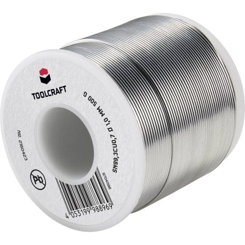 TOOLCRAFT Soldeertin, loodvrij Spoel Sn99,3Cu0,7 ROL1 500 g 1 mm
