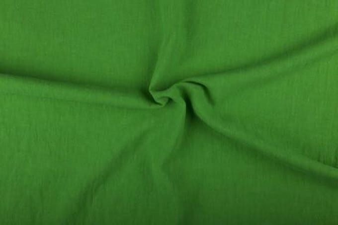 Linnen stof - Groen - Gewassen - 10 meter