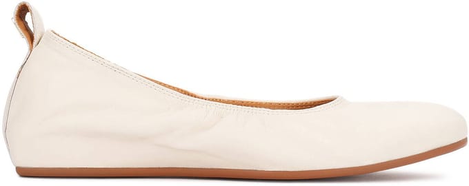 Off white ballerinas with gold monogram