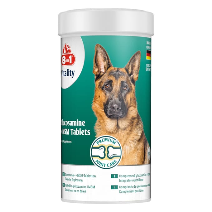 8in1 Vitality Glucosamine + MSM tabletten - 55 tabletten Aanvullende voeding voor honden