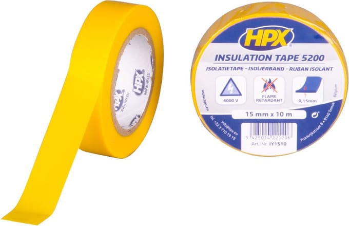 PVC isolatietape - geel 15mm x 10m