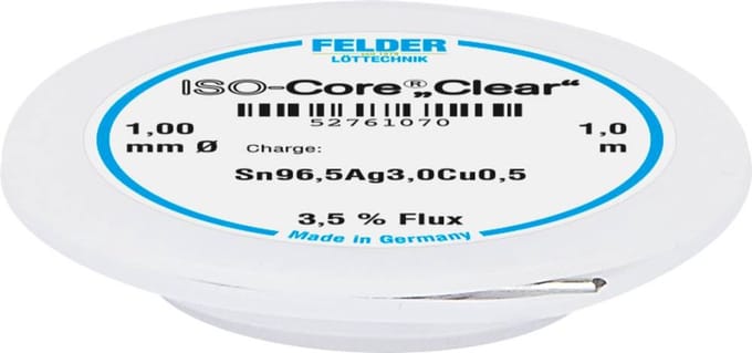 Felder ISO-Core Clear SAC305 Soldeertin Spoel Sn96,5Ag3Cu0,5 1 mm